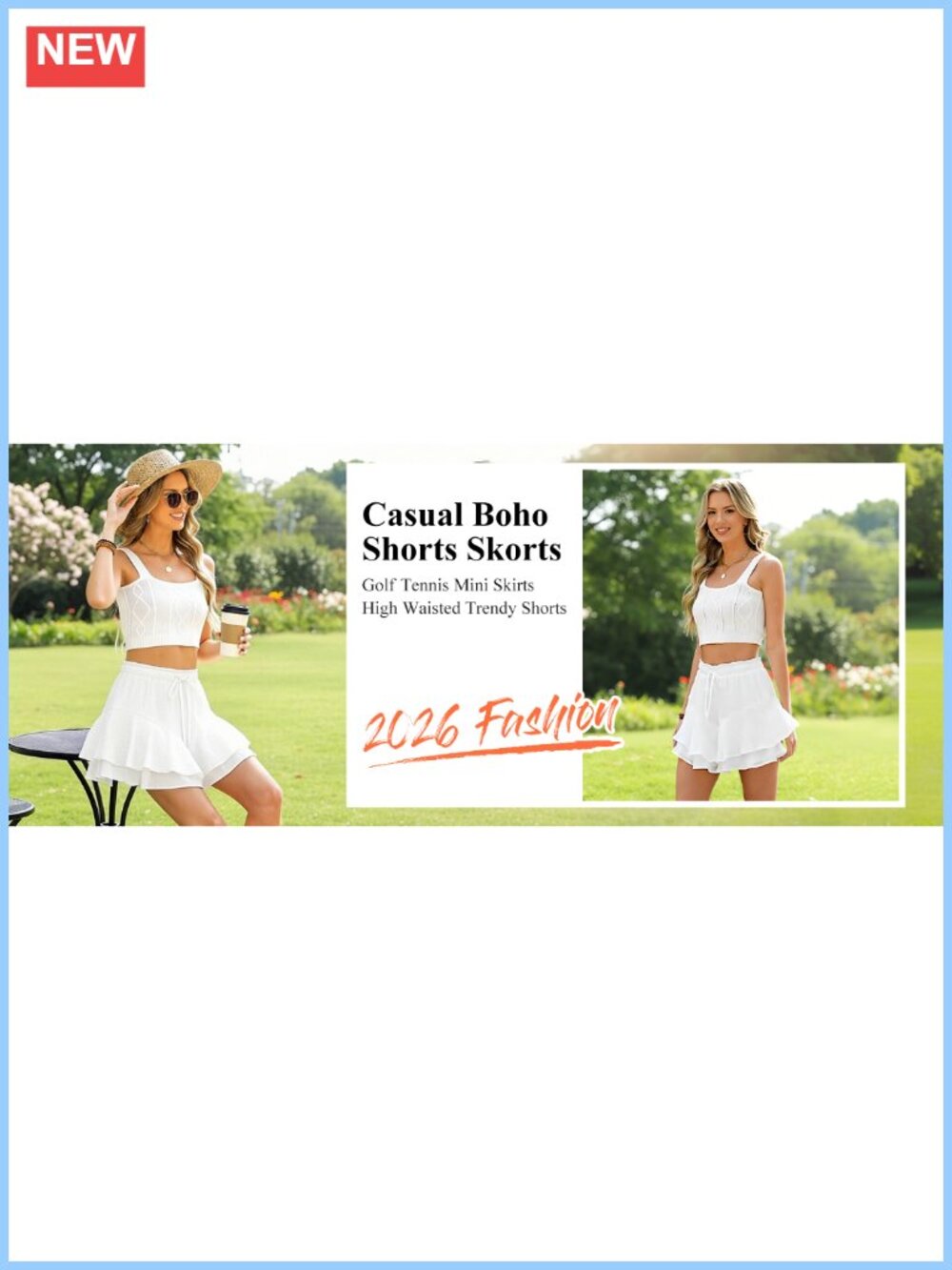 Flowy Ruffle Skorts for Women Mini Skirt Butterfly Tennis Skort - Picture 6 of 6